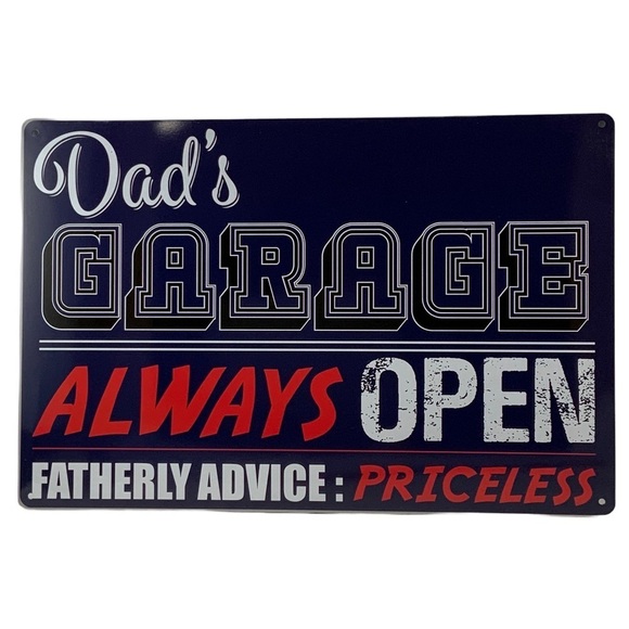 Metal Sign Garage Rules Nostalgic Vintage Style Wall Plaque Decoration 12 X 8 in - Picture 1 of 8